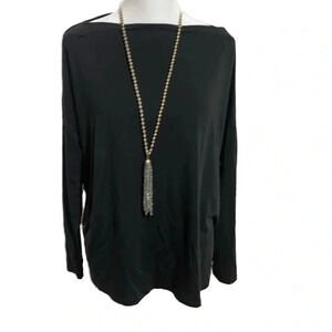 Paper Label black long sleeve oversized top size small
